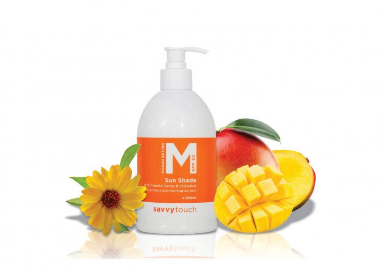 Savvy Touch, naturally based mango butter sunscreen SPF30